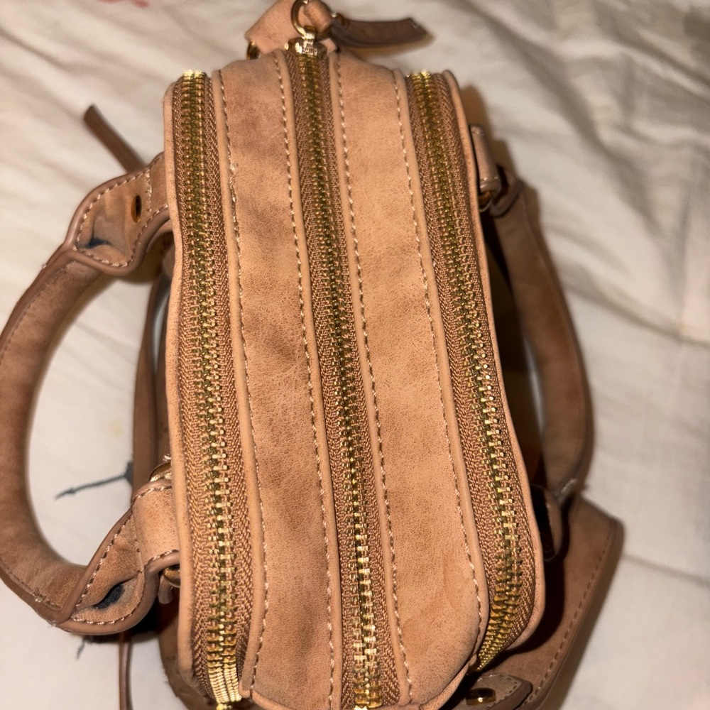 Tan Laser-Cut Women's Boho Handbag - Picture 2 of 3